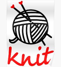 knit with sweet Yarn graphic Poster