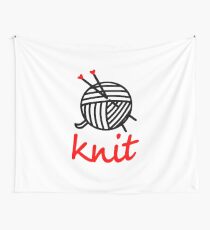 knit with sweet Yarn graphic Wall Tapestry