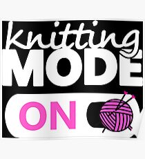 knitting mode on pink Poster