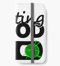 knitting mood on cool graphic / yarn / fun quotes iPhone Wallet/Case/Skin