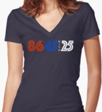 86 45 with 25 (horizontal) Women's Fitted V-Neck T-Shirt