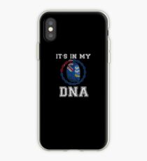 Falkland Islands Its In My Dna Gift For Falkland Islanders From Falkland Islands - DNA Strand and Thumbprint With Falkland Islands Flag iPhone Case