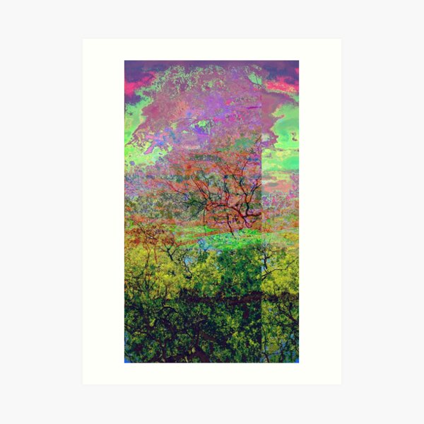Leafy Treetop Glitch Art Art Print