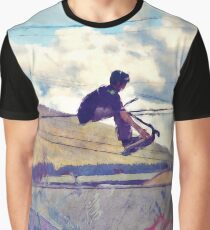 Graffitti Glide Stunt Scooter Sports Artwork Graphic T-Shirt