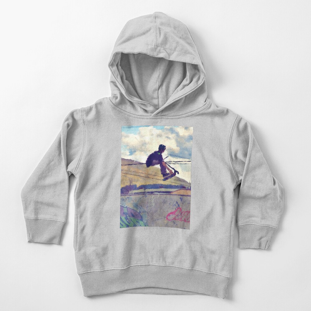 Graffitti Glide Stunt Scooter Sports Artwork Toddler Pullover Hoodie