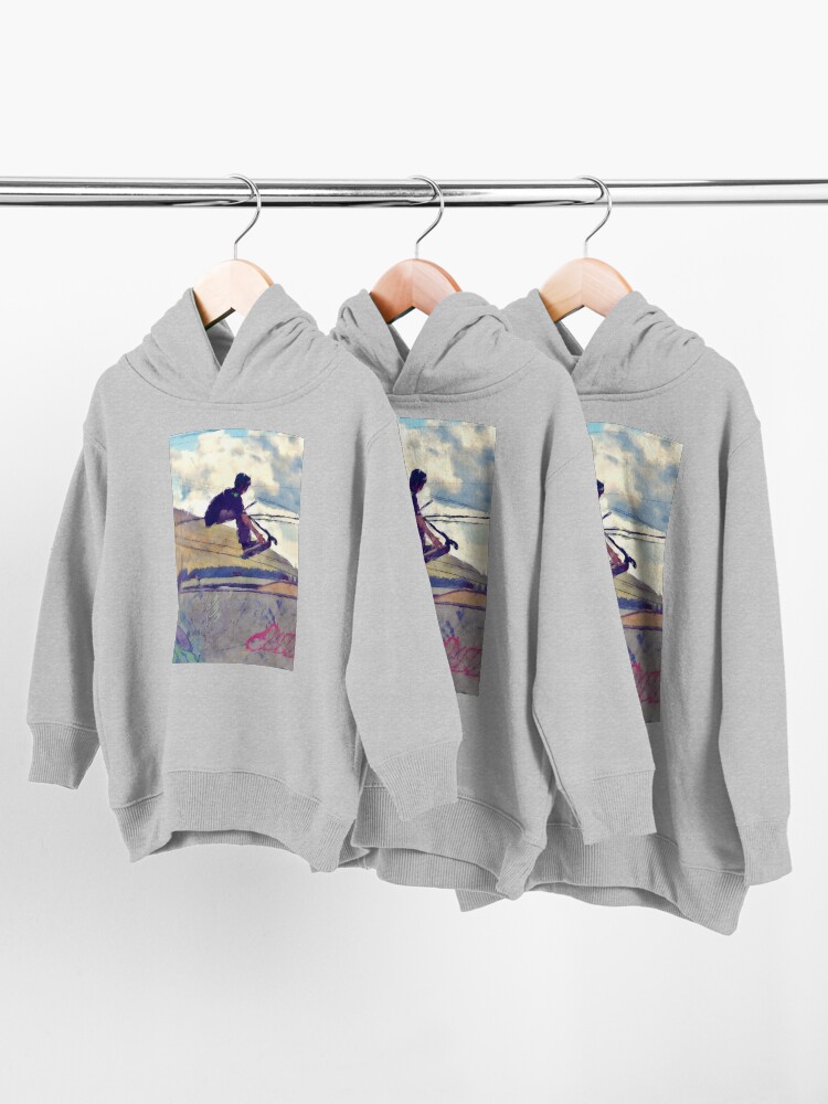 Alternate view of Graffitti Glide Stunt Scooter Sports Artwork Toddler Pullover Hoodie