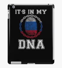 Russia Its In My Dna Gift For Russian From Russia - DNA Strand and Thumbprint With Russia Flag iPad Case/Skin