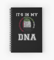 United Arab Emirates Its In My Dna Gift For UAE Emirati From United Arab Emirates - DNA Strand and Thumbprint With United Arab Emirates Flag Spiral Notebook