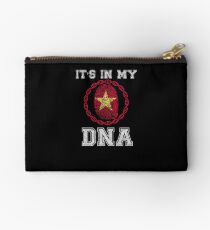 Vietnam Its In My Dna Gift For Vietnamese From Vietnam - DNA Strand and Thumbprint With Vietnam Flag Studio Pouch