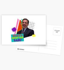 Michael Scott das ist, was sie Retro sagte Postkarten