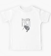 I'm a little kiwi in grey with New Zealand bird Kids Tee
