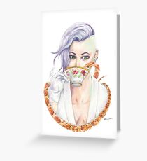 A girl and her snake Greeting Card