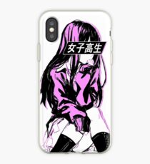 SCHOOLGIRL (Pink) - Sad Anime Japanese Aesthetic iPhone Case