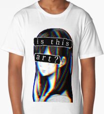IS THIS ART? SAD JAPANESE AESTHETIC (White border) Long T-Shirt