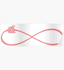 Infinity knit symbol pink / knitters gifts Poster
