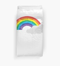 Retro Distressed Rainbow 1980s Clouds Cute Trendy T Shirt Housse de couette