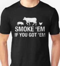 Meat Lover Smoke 'Em If You Got 'Em BBQ Fathers Day T Shirt T-shirt unisexe