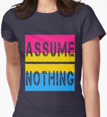 Pansexual Pride Flag Assume Nothing Pan Awareness Women's Fitted T-Shirt