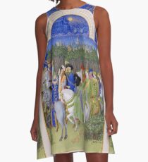 Les Très Riches Heures du duc de Berry 15th Century by Frères de Limbourg A-Line Dress