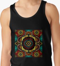 Retro Flower Power on Rusted Red Tank Top