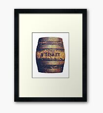 Rustic American Whiskey Barrel Framed Print