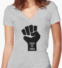 Public Enemy — Fight the power Women's Fitted V-Neck T-Shirt