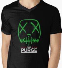 THE PURGE GLOW MASK Men's V-Neck T-Shirt