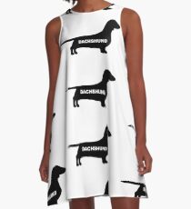 dachshund name silhouette A-Line Dress