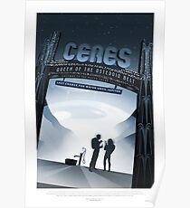 Ceres - Exoplanet-Reisebüro, JPL-Reise-Plakat, Visionen der Zukunft, NASA, Planeten Poster