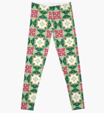 plant chiku conventional japan seamless colorful repeat pattern Leggings