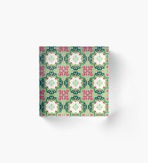 plant chiku conventional japan seamless colorful repeat pattern Acrylic Block