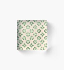 happy new year chiku good luck plant seamless colorful repeat pattern Acrylic Block