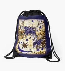 Owl Sun Moon Drawstring Bag