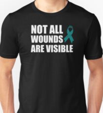 PTSD Support Teal Ribbon Unisex T-Shirt