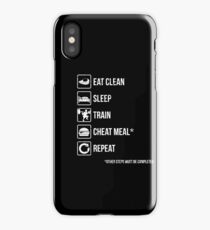 Eat Clean, Sleep, Train, Cheat Meal, Repeat iPhone Case
