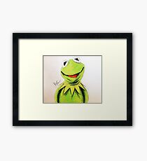 Kermit the Frog- Colored Pencil Framed Print