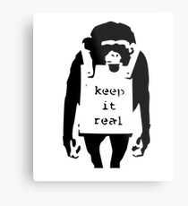 Banksy garde le vrai singe Impression métallique