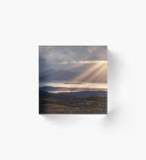 Applecross. Bealach na Ba. Summit View Sunbeams. North Coast 500. Scotland. Acrylic Block
