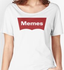 levis brand dank meme typography funny Women's Relaxed Fit T-Shirt