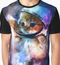 Cute Space Cat Cosmos Graphic T-Shirt