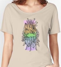 Pastel Rainbow Blocks with Runcible Mandala Women's Relaxed Fit T-Shirt