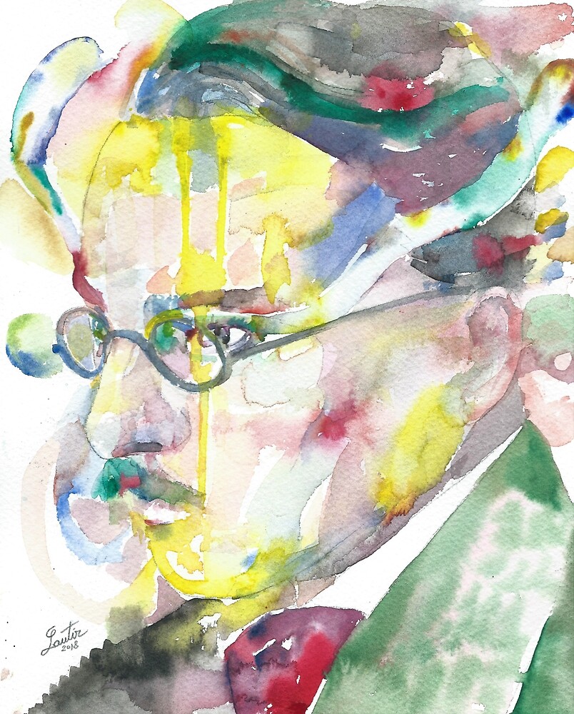 FERNANDO PESSOA - watercolor portrait.4" by lautir | Redbubble