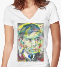 BORIS PASTERNAK - watercolor portrait.2 Women's Fitted V-Neck T-Shirt