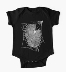 Fun Hand Drawn Spooky Halloween Spiders Web One Piece - Short Sleeve