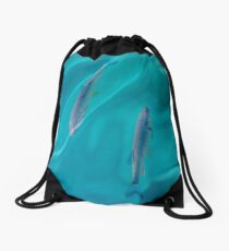 Fish In Clear Blue Lake Drawstring Bag