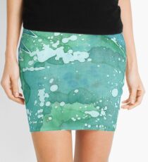 Blue Police Box - Bluegreen Galaxy I Mini Skirt