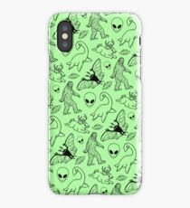 Cryptid Pattern (Green Background) iPhone Case