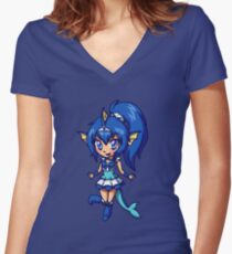 Vaporeon Magical Girl Chibi Women's Fitted V-Neck T-Shirt