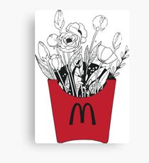 Flowers in McDonalds fries pack Canvas Print