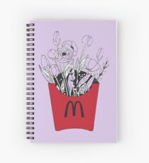 Flowers in McDonalds fries pack Spiral Notebook